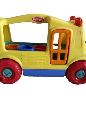 Vintage 2003 Playskool Yellow School Bus Toy Wheels on the Bus Tested/Works